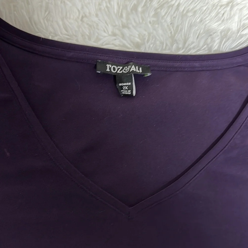 Roz & Ali purple Tunic Sz 2x - Picture 3 of 9